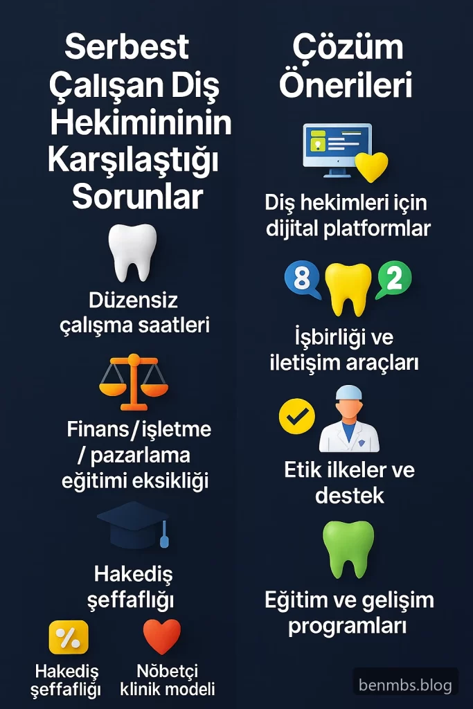 Diş hekimlerinin yaşadığı bazı sorunlar ve onlara dair çözüm önerileri